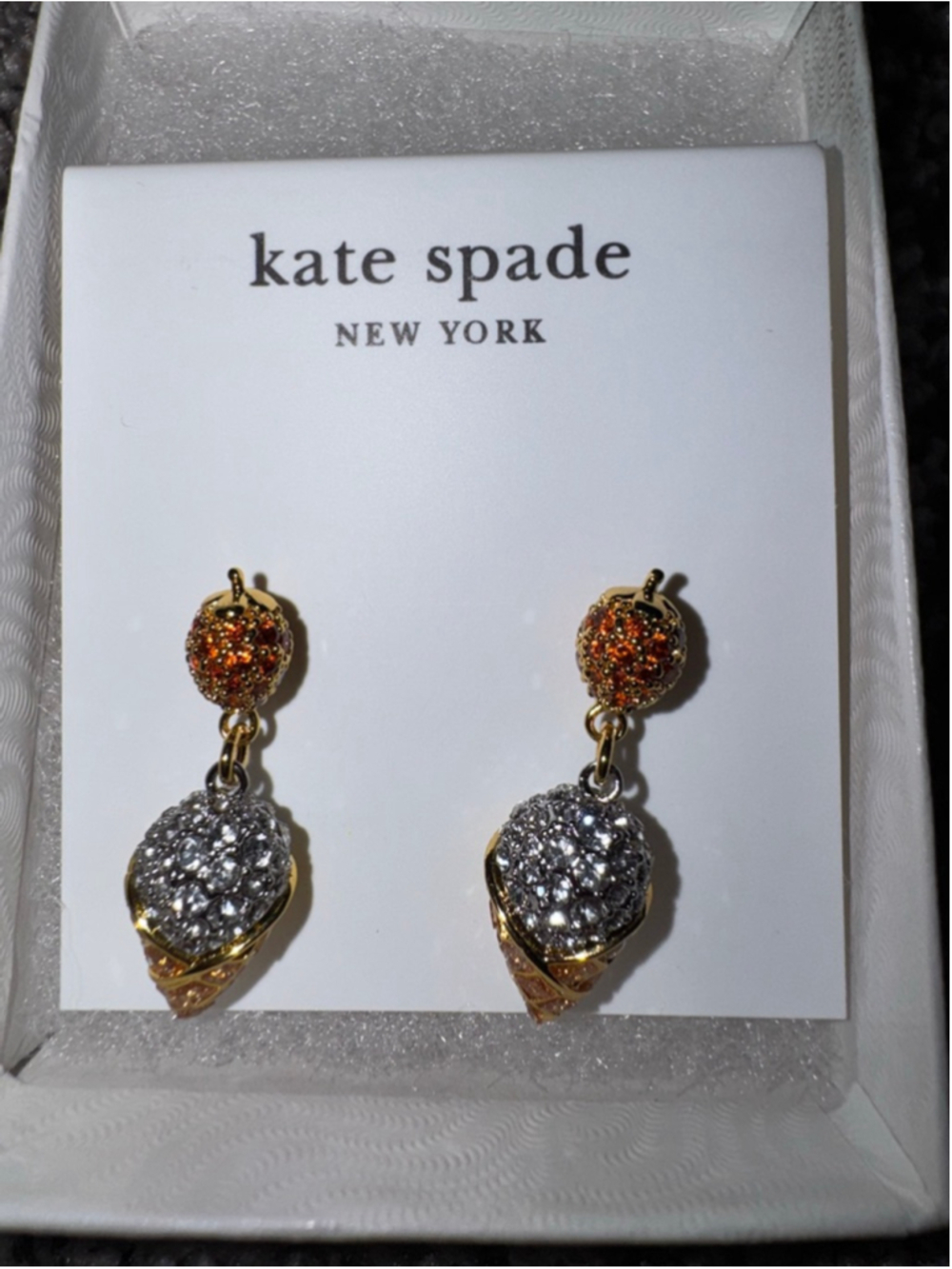 Kate Spade Ice Cream Cone Crystal Drop Earrings - Picture 2 of 5